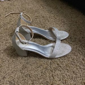 Silver sparkle heels